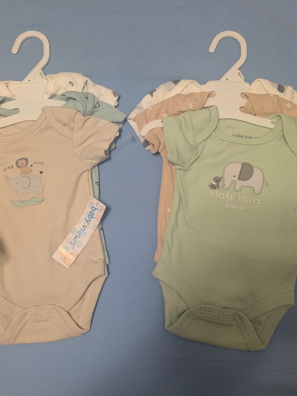 Brand New, Two-3 Packs 0-3 Month Unisex Bodysuits By  Baby Views